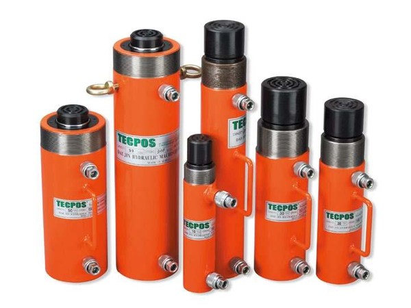 TECPOS 700 bar hydraulic cylinders including low-profile and center-hole designs