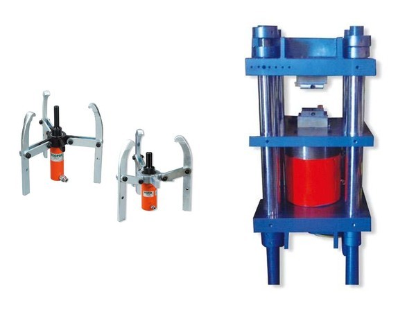 TECPOS hydraulic pullers and shop presses for bearings, gears and assembly work